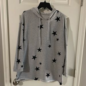 Gray Hoodie W/ star pattern